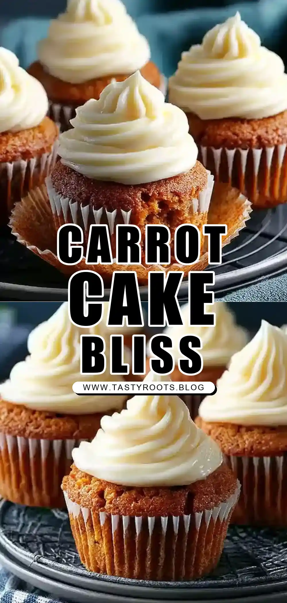 Moist Carrot Cake Cupcakes with Cream Cheese Frosting