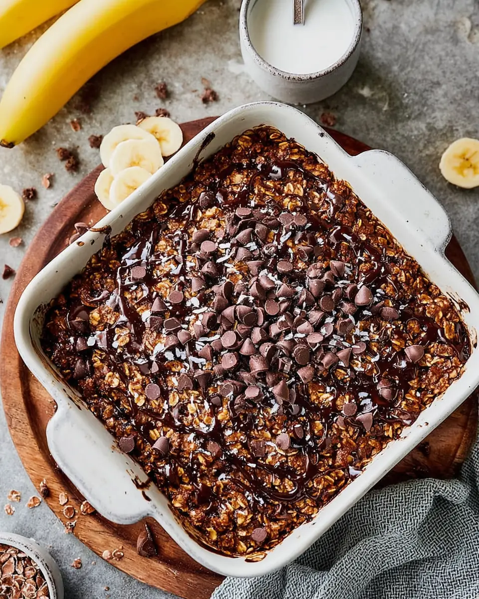 Chocolate Banana Baked Oatmeal