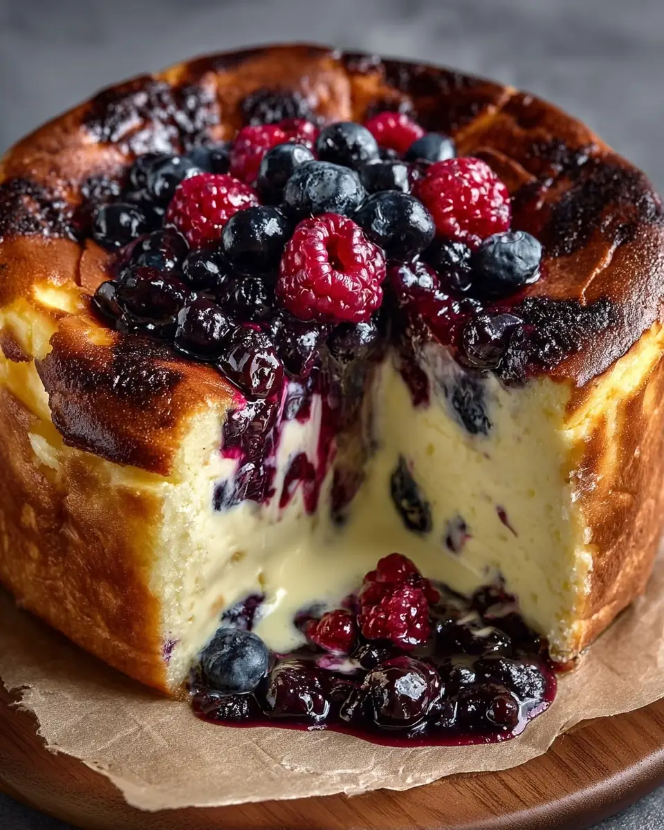 A delicious plate of Citrus Berry Burnt Cheesecake: A Luscious Twist on a Classic Favorite