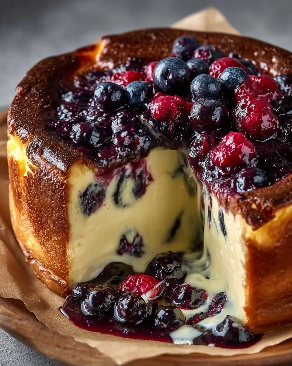 A delicious plate of Citrus Berry Burnt Cheesecake: A Luscious Twist on a Classic Favorite