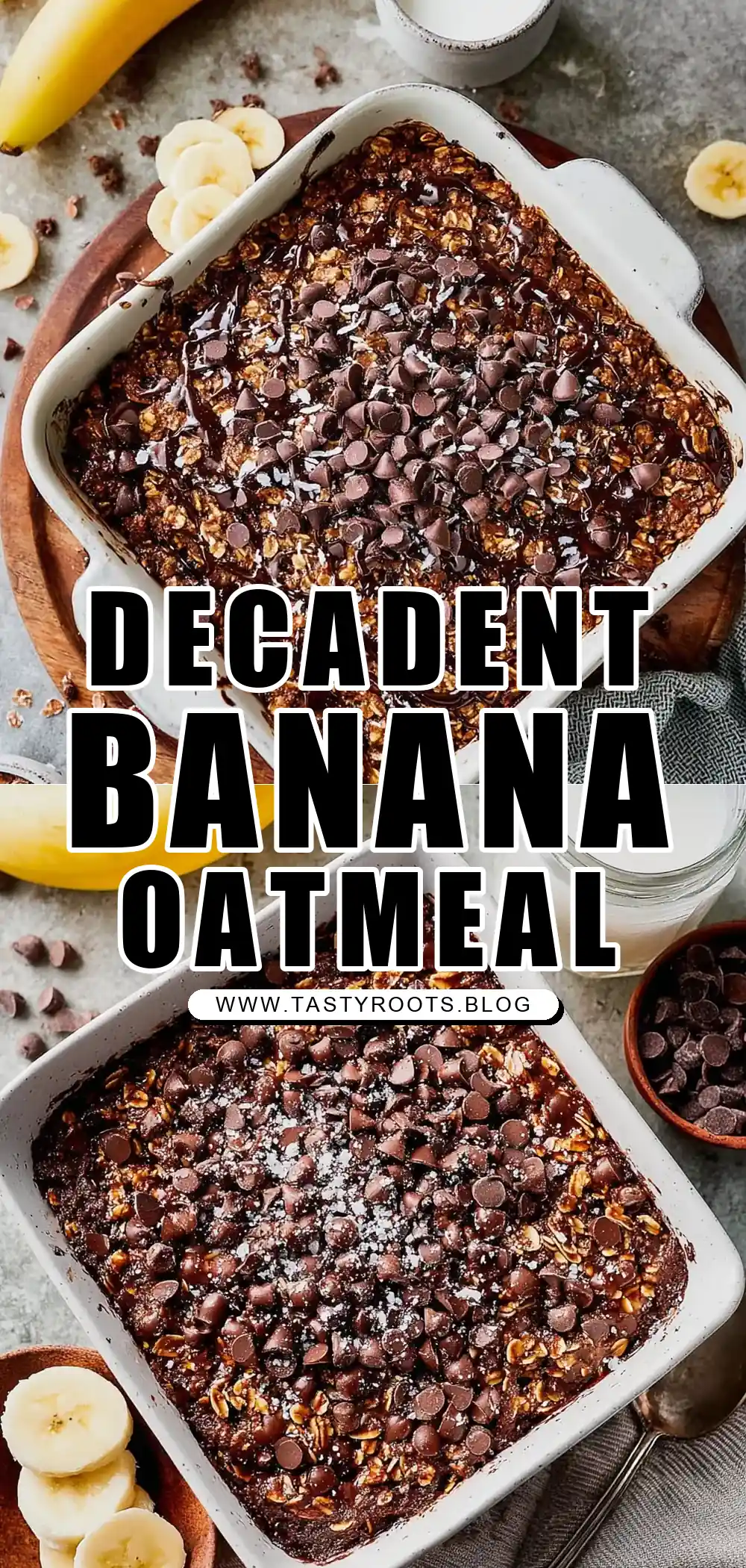 Chocolate Banana Baked Oatmeal