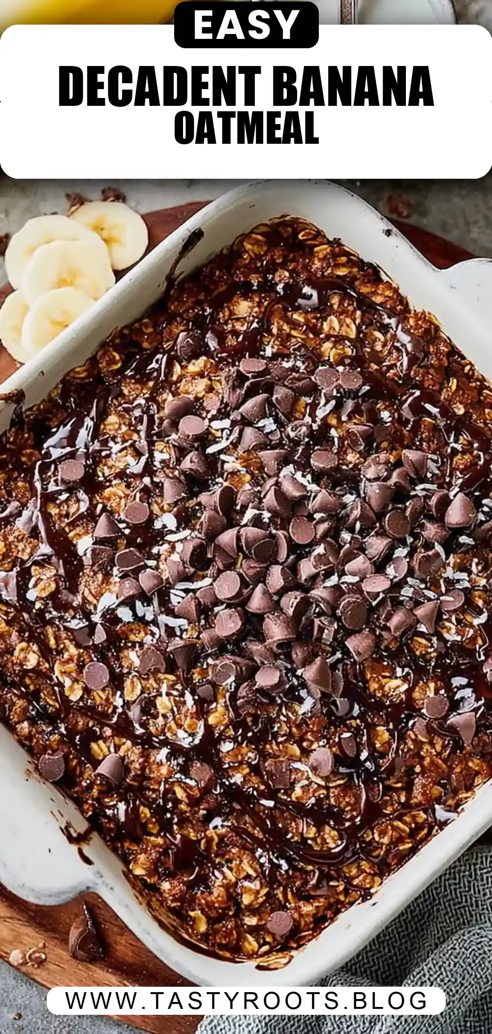 Chocolate Banana Baked Oatmeal