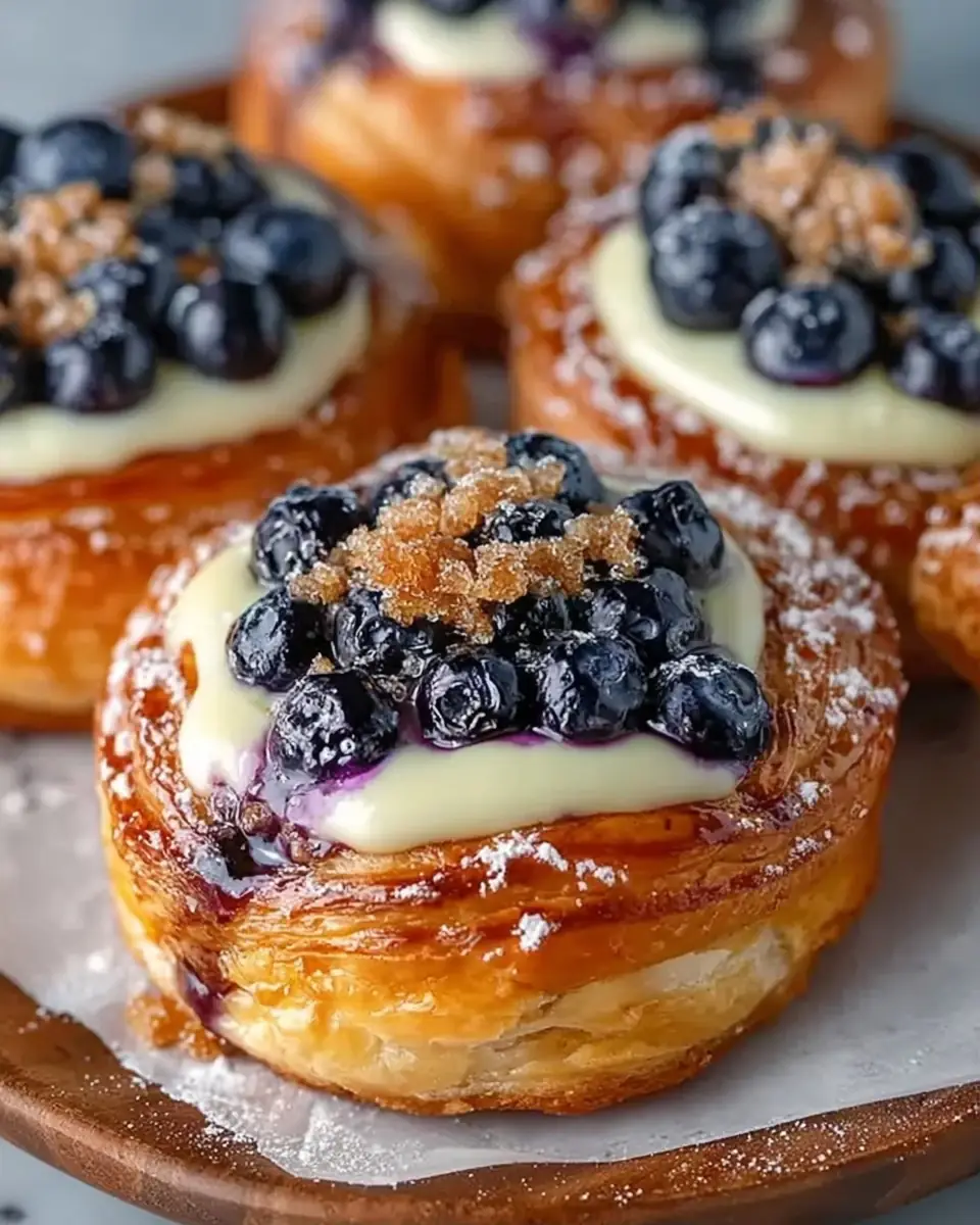 A delicious plate of Delicious Homemade Blueberry Cream Cheese Danish Recipe