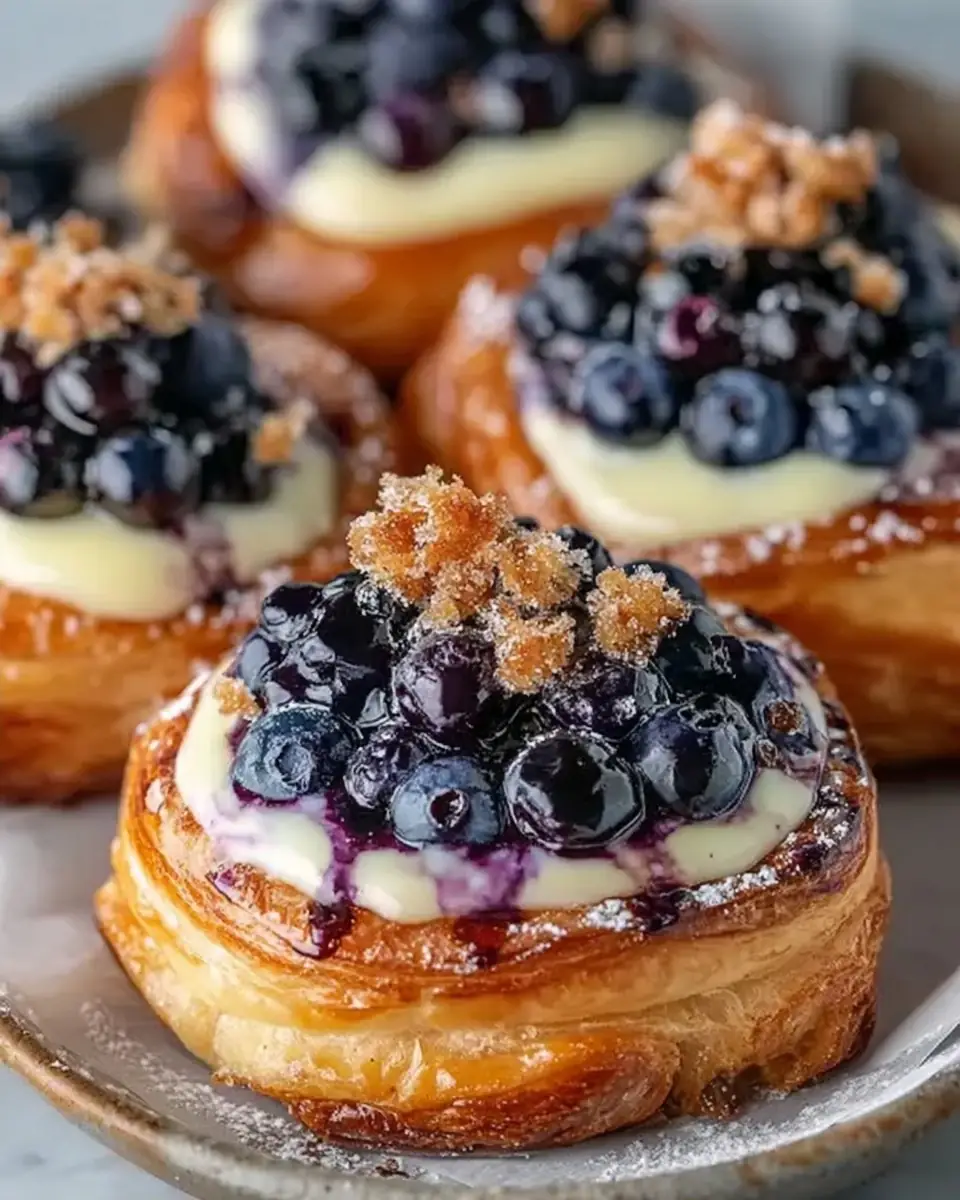 A delicious plate of Delicious Homemade Blueberry Cream Cheese Danish Recipe