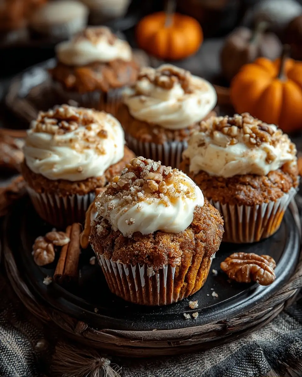 A delicious plate of Diving into Fall with These Pumpkin Cream Cheese Muffins