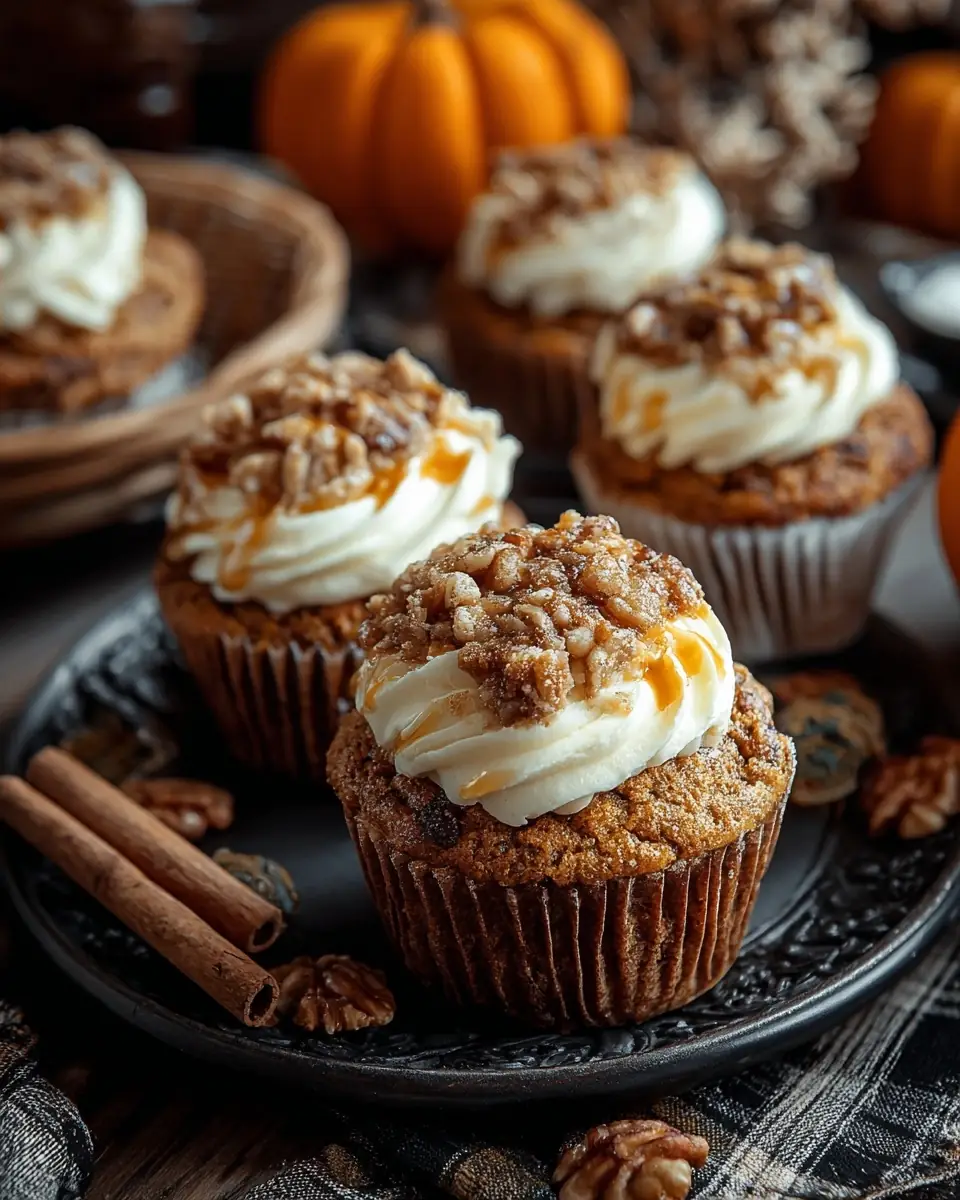 A delicious plate of Diving into Fall with These Pumpkin Cream Cheese Muffins
