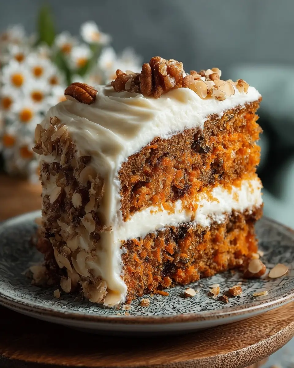 A delicious plate of Easy Almond Carrot Cake That Feels Bakery-Worthy