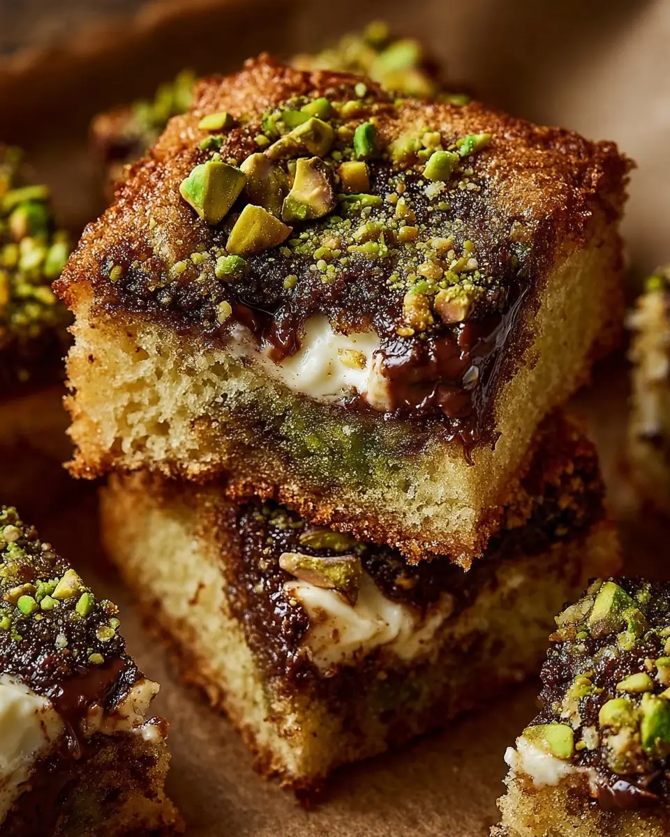 Easy Pistachio Blondies (Brown Butter)