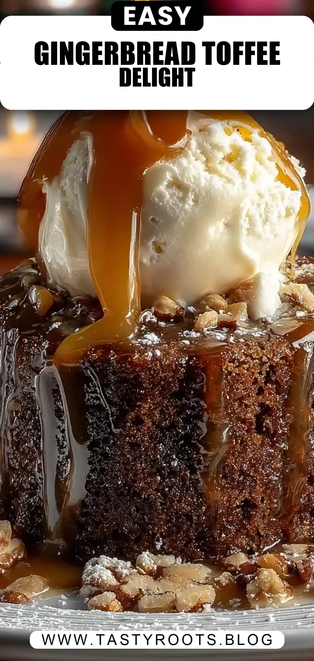 Gingerbread Sticky Toffee Pudding with Apples & Toasted Nuts