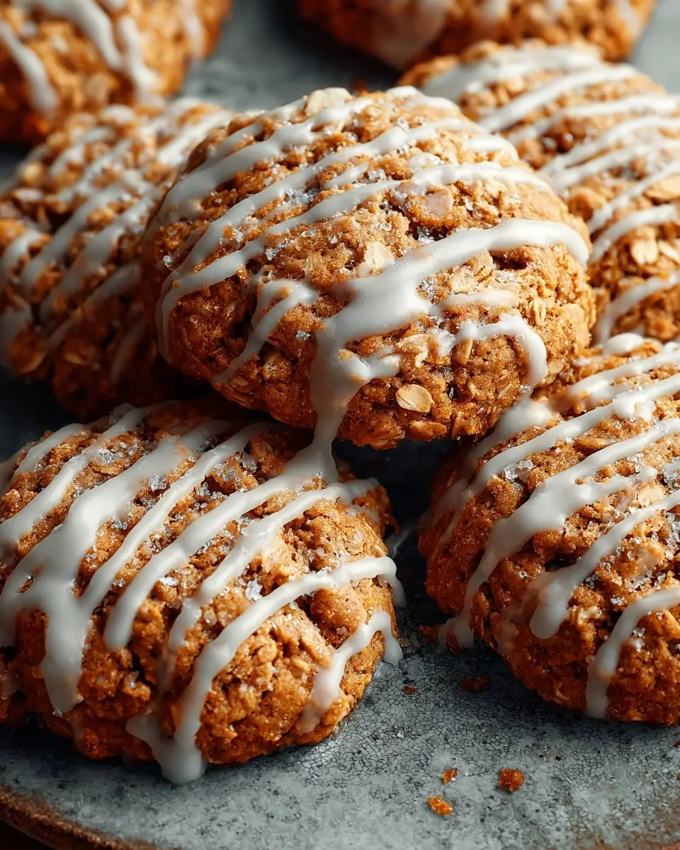 A delicious plate of Gluten-Free Iced Ginger Oatmeal Cookies (Irresistible + Easy Recipe)