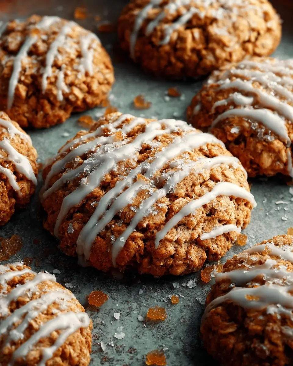 A delicious plate of Gluten-Free Iced Ginger Oatmeal Cookies (Irresistible + Easy Recipe)