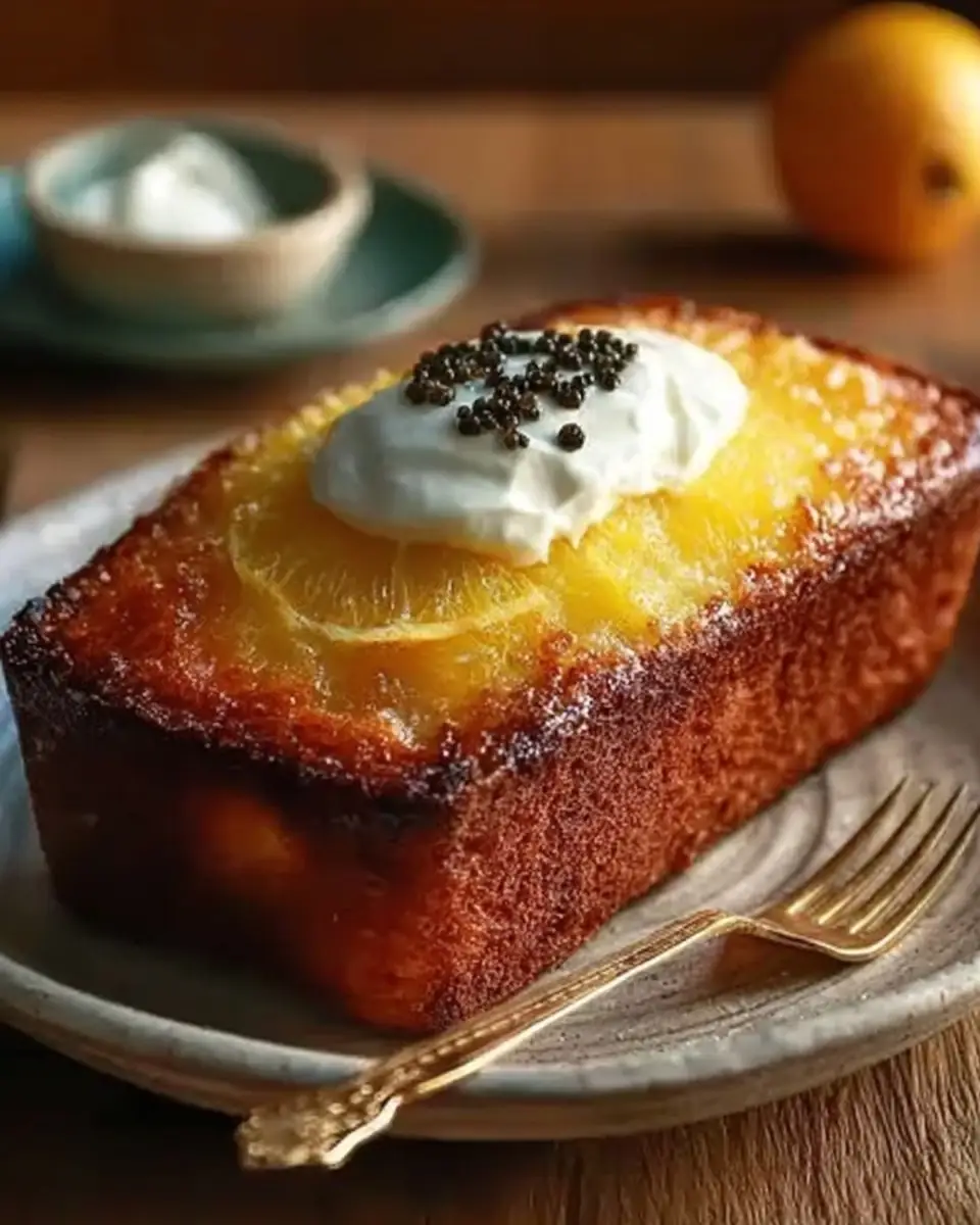 A delicious plate of Moist Citrus Loaf Cake with a Decadent Topping: A Zesty Treat You’ll Crave