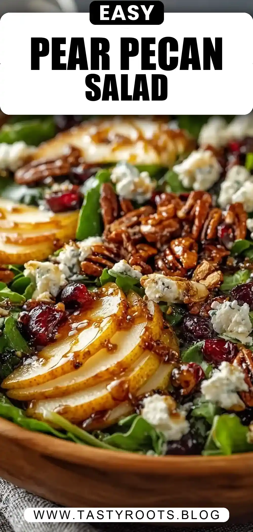 Pear and Candied Pecan Salad with Balsamic Vinaigrette — A Sweet, Crunchy, and Refreshing Delight