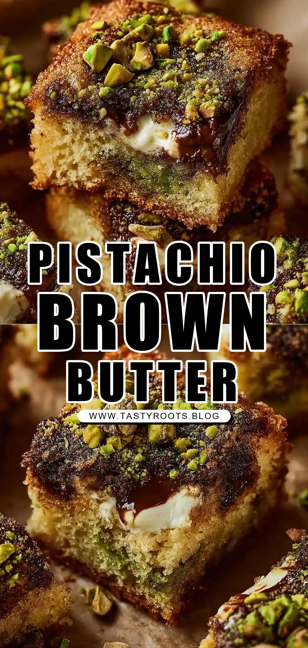 Easy Pistachio Blondies (Brown Butter)
