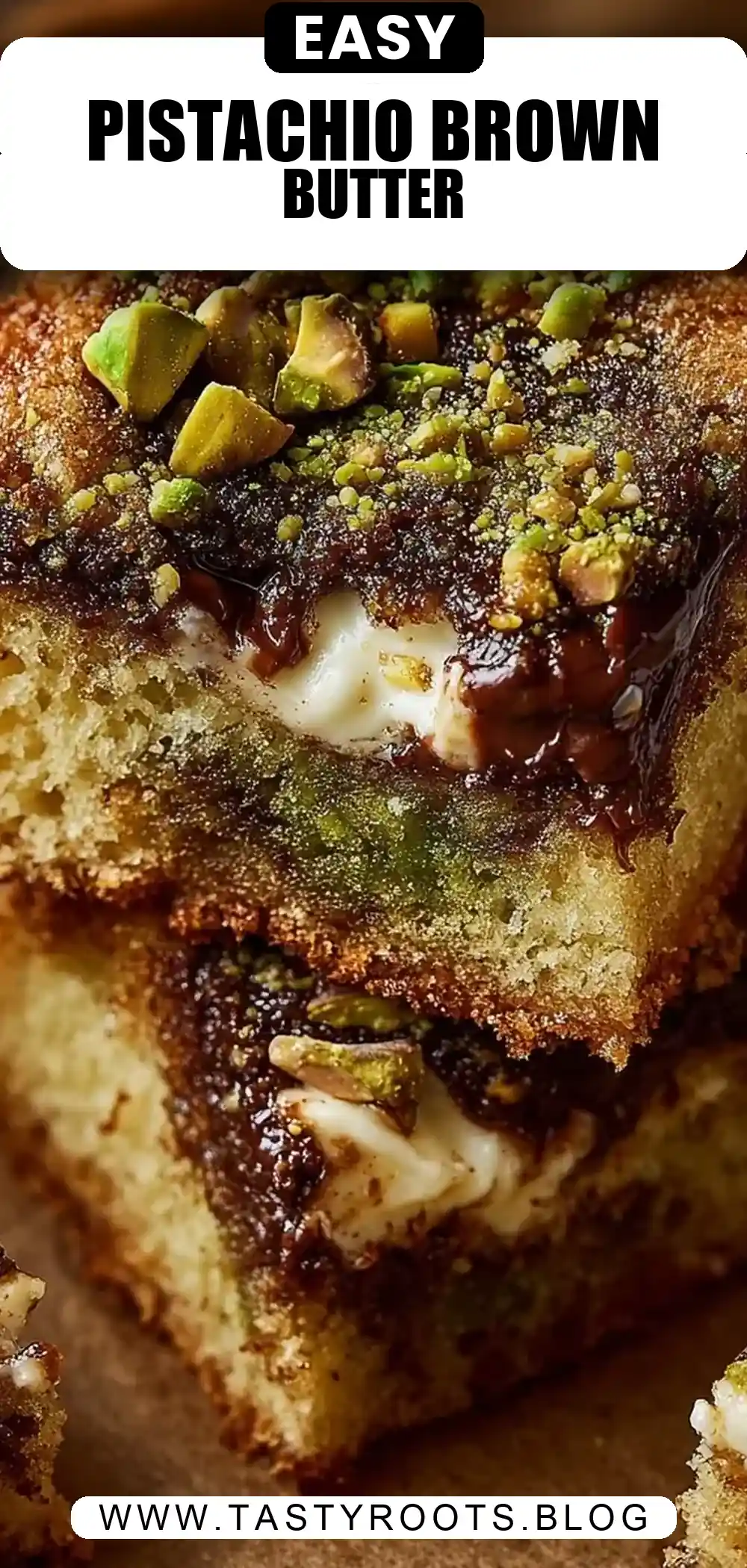 Easy Pistachio Blondies (Brown Butter)