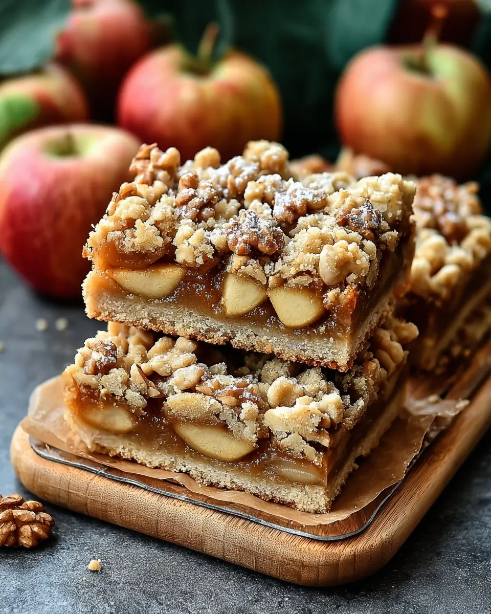 A delicious plate of Rustic Apple Walnut Crumble Squares Recipe: A Perfect Fall Dessert