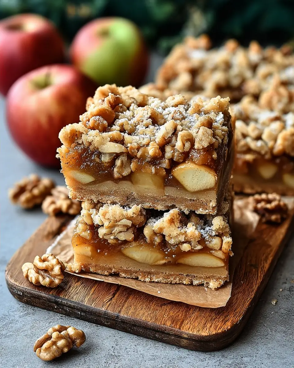 A delicious plate of Rustic Apple Walnut Crumble Squares Recipe: A Perfect Fall Dessert