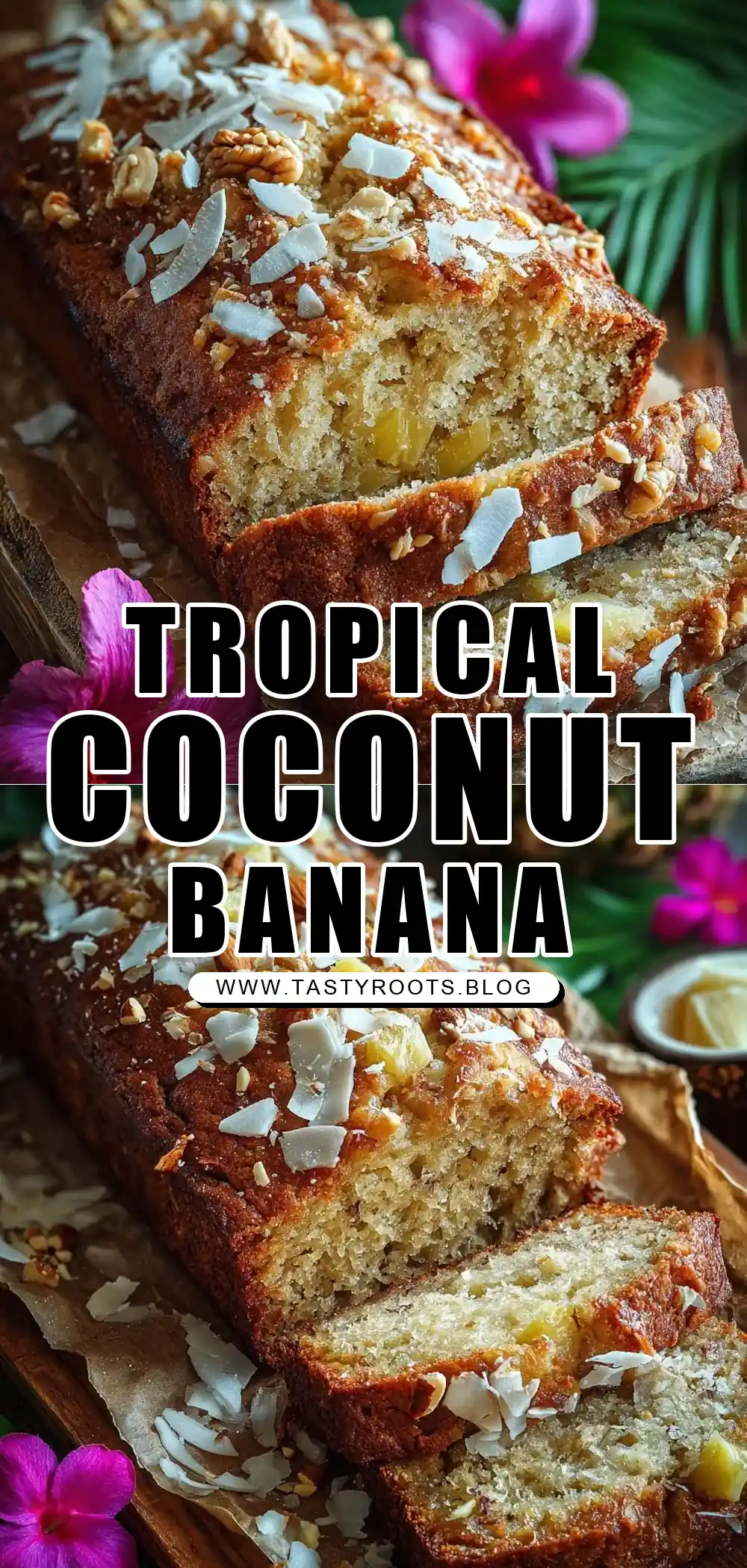Tropical Banana Pineapple Bread with Coconut and Nuts – A Moist Island-Inspired Classic