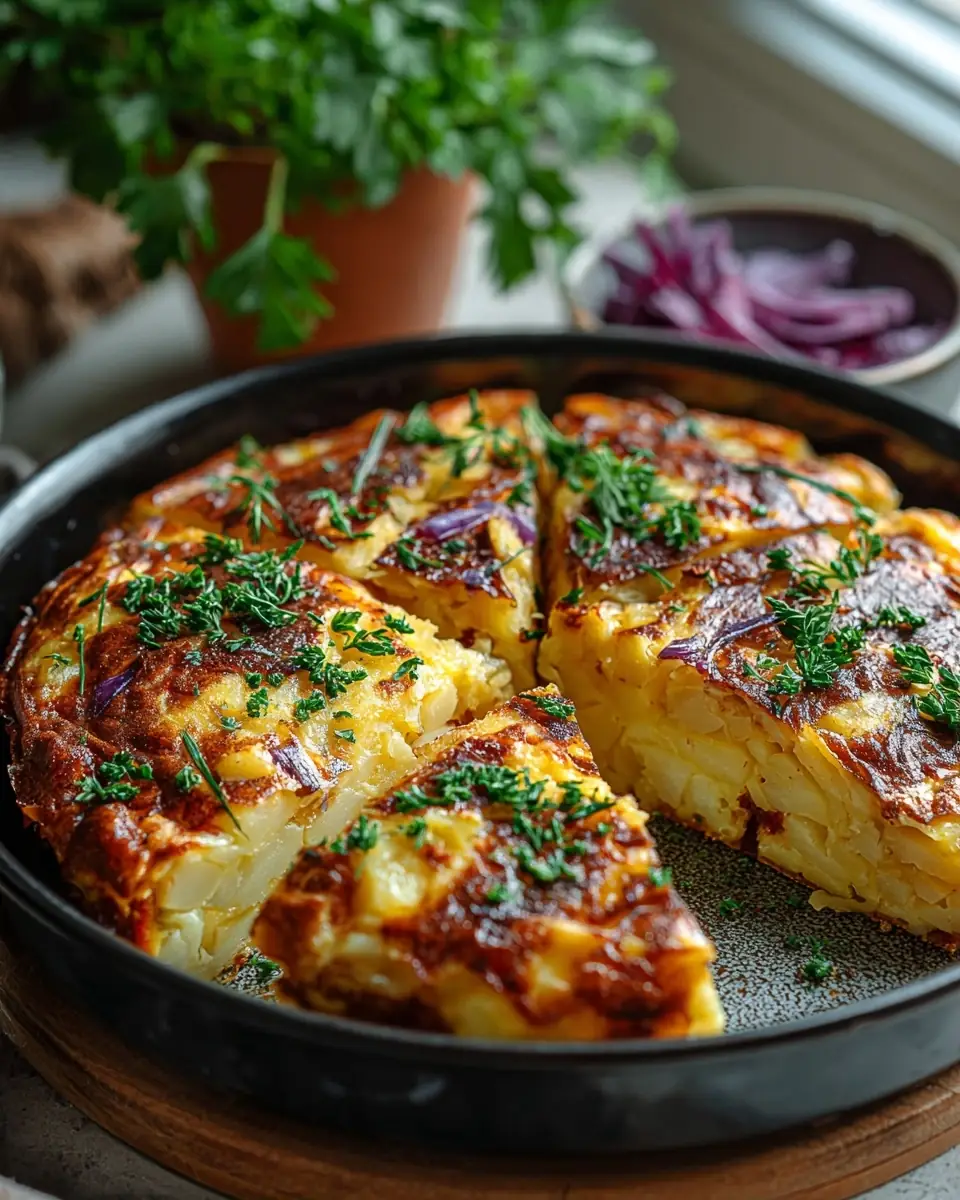 A delicious plate of Traditional Alpine Potato Frittata – A Hearty Comfort Dish from the Mountains