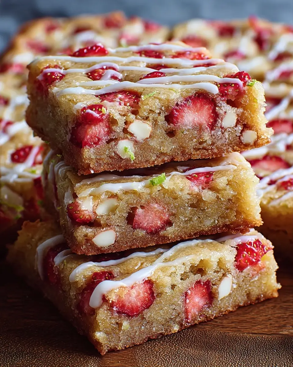 Zesty Strawberry Lime Blondies That Burst with Fresh Citrus Flavor